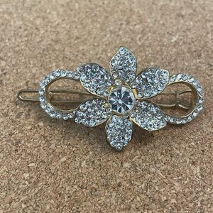 Flower Gold Crystal hair clip